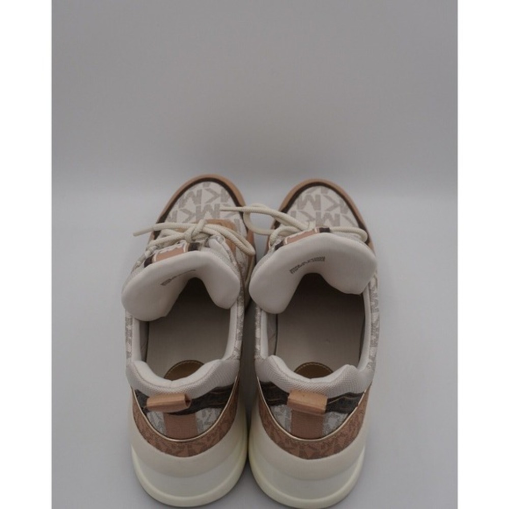 Michael Kors Olympia Trainer Sneakers Vanilla‎ Tan MK Logo 11M Retro Chic 37-01 - Picture 10 of 15